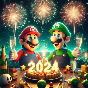 Mario and Luigi New Year's 2024