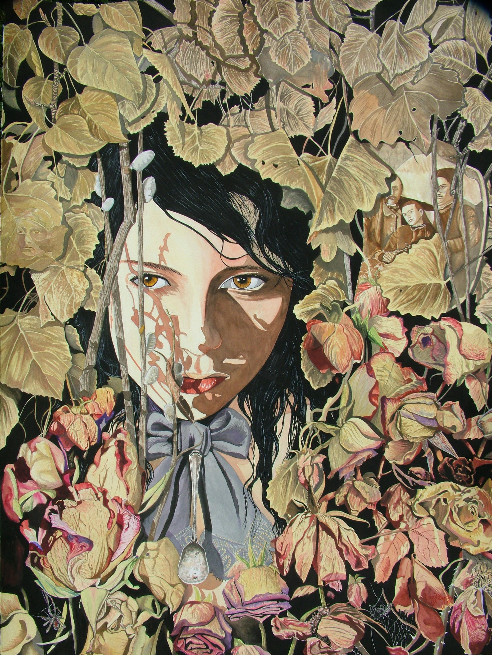 In Her Dead Garden Of Flowers