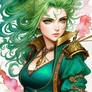 Beautiful Young Green Hair Musketeer Woman Stea 3