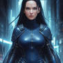 Matrix Movie Dystopia Woman In Dark Blue Leathe 2