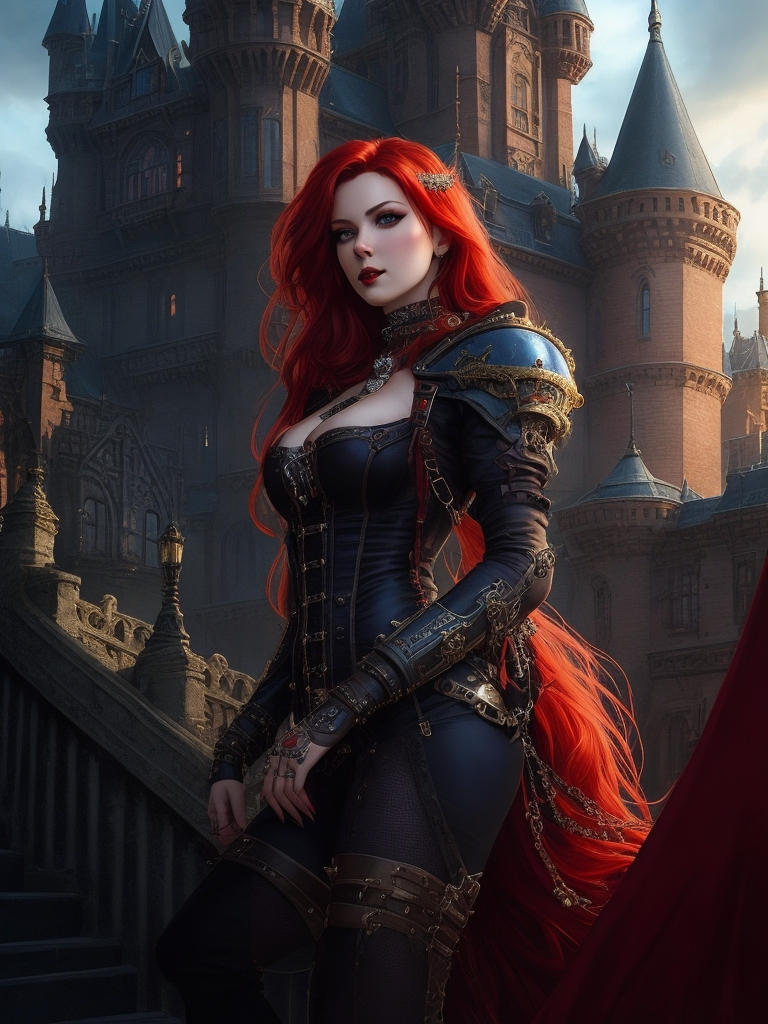 Beautiful Gorgeous Vampire Woman Red Hair Steam 1 by arrojado on DeviantArt