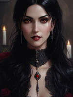 Beautiful Gorgeous Vampire Woman Black Hair Vic 3 