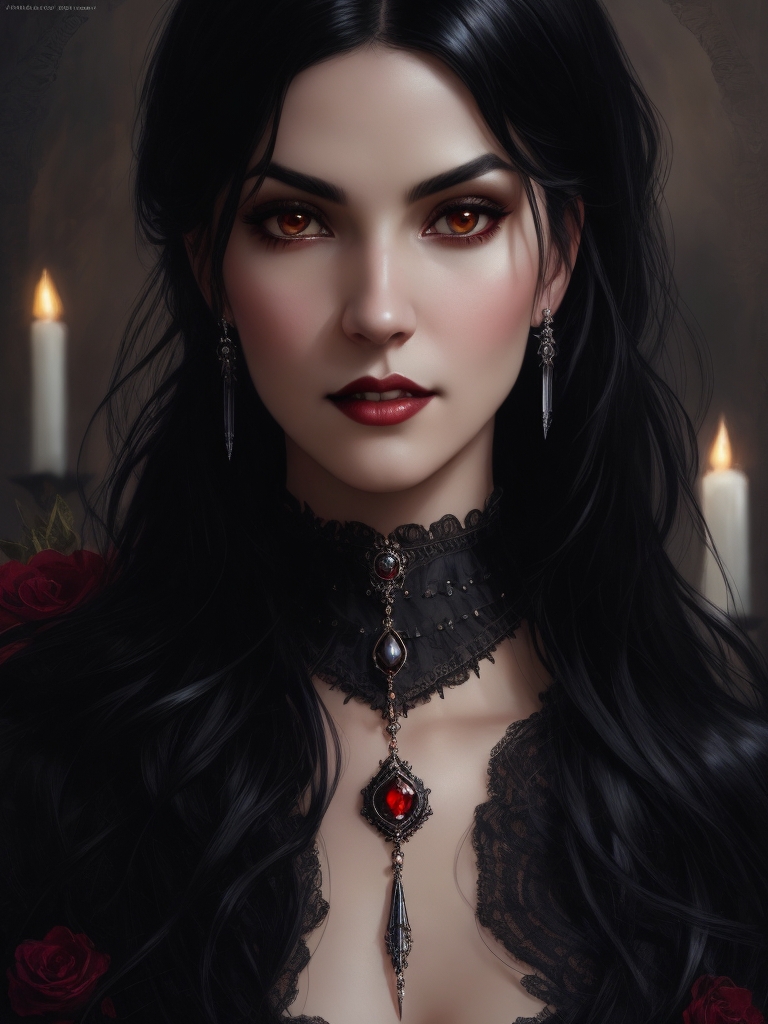 Beautiful Gorgeous Vampire Woman Black Hair Vic 3 by arrojado on DeviantArt