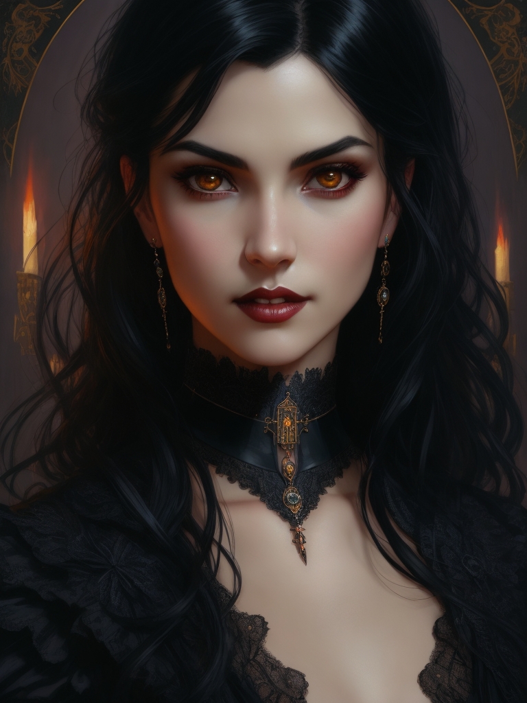 Beautiful Gorgeous Vampire Woman Black Hair Vic 2 by arrojado on DeviantArt