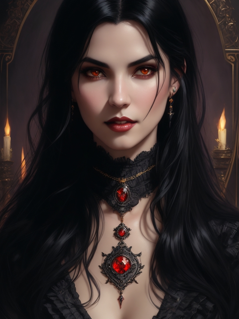 Beautiful Gorgeous Vampire Woman Black Hair Vic 1 by arrojado on DeviantArt