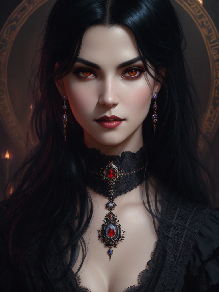 Beautiful Gorgeous Vampire Woman Black Hair Vic 0 by arrojado on DeviantArt