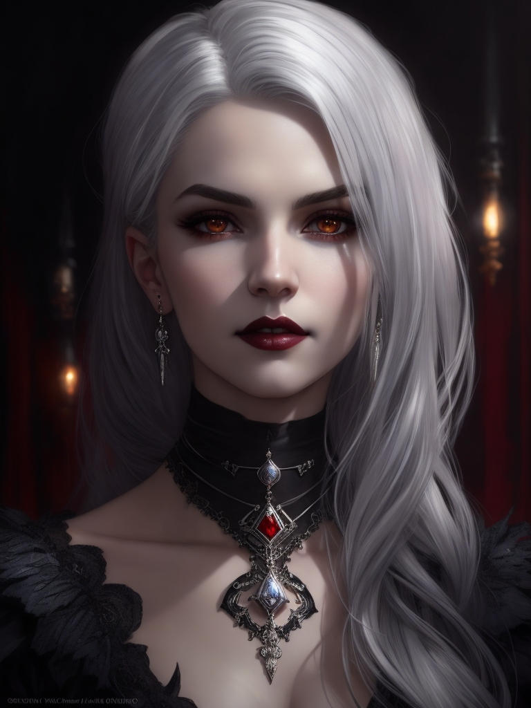Beautiful Gorgeous Vampire Woman Silver Hair Vi 1 by arrojado on DeviantArt