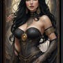 Tarot Card Strength beautiful woman black 1