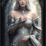 Tarot Card The Fool beautiful sexy woman silver 0