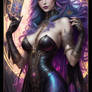 Tarot Card The Devil beautiful sexy woman rainb 0