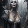 Beatiful Silver Hair Halloween Zombie Woman Dar 3