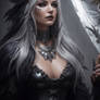 Beatiful Silver Hair Halloween Raven Woman Dark 2