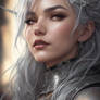 Beautiful Silver Hair Thorny Woman Adorned Dark 3