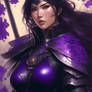 Dark Violet Hair Beautiful Samurai Woman 0