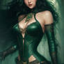 Dark Green Hair Yule Woman Beautif 1