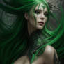 Earth Element Beatiful Woman green hair d 1