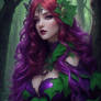 Dark Violet Hair Green Forest Elf 1