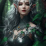 Dark Silver Hair Green Forest Elf 3