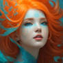 Orange Hair Aqua Woman Dark Makeup 2