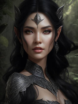 Black Hair Beatiful Elf Woman In F 3