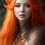 Orange Hair Beatiful Elf Queen In 3