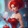 Red Hair Cupcake Maker Woman In Ki 0