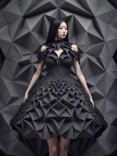 Attractive Tessellation Dress Woman Black Hair 1