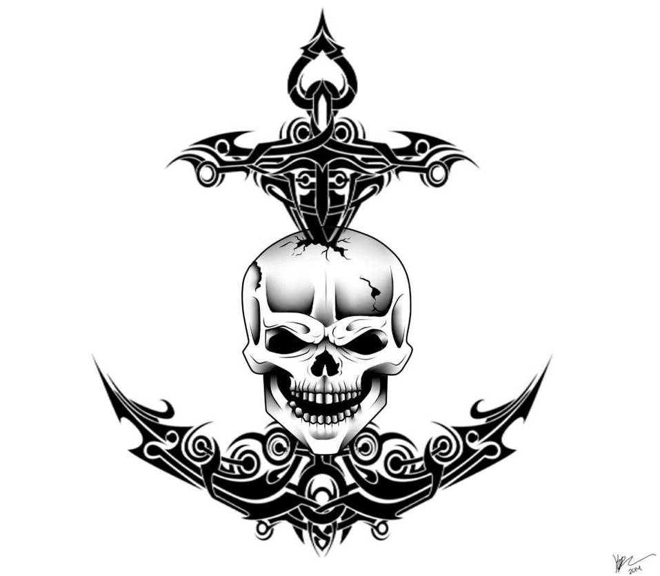 Skull anchor tattoo design by sweetpaw6778 on DeviantArt