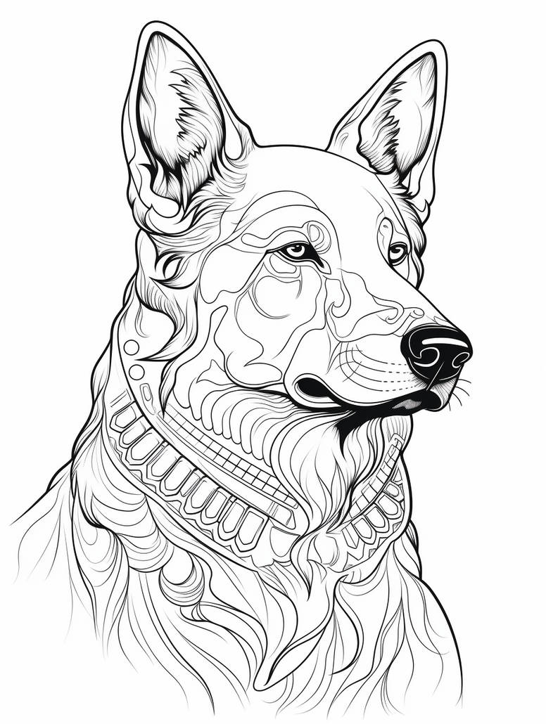 German Shepard - Free Printable Coloring Page by Coloring-Collective on ...