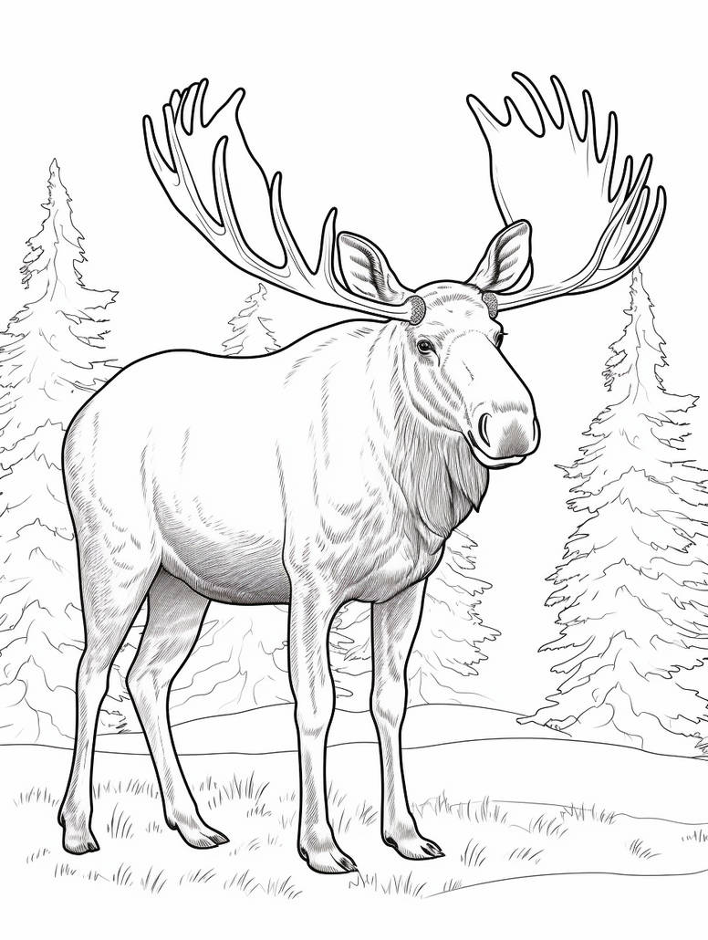 Moose - Free Printable Coloring Page by Coloring-Collective on DeviantArt