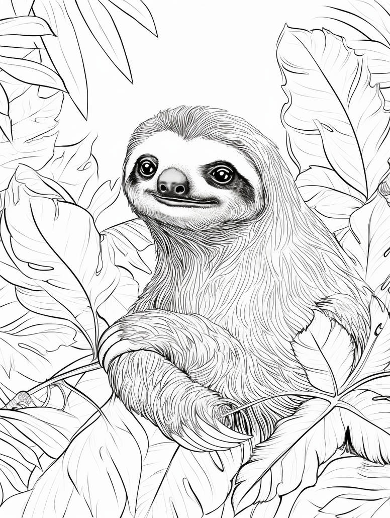 Sloth - Free Printable Coloring Page by Coloring-Collective on DeviantArt