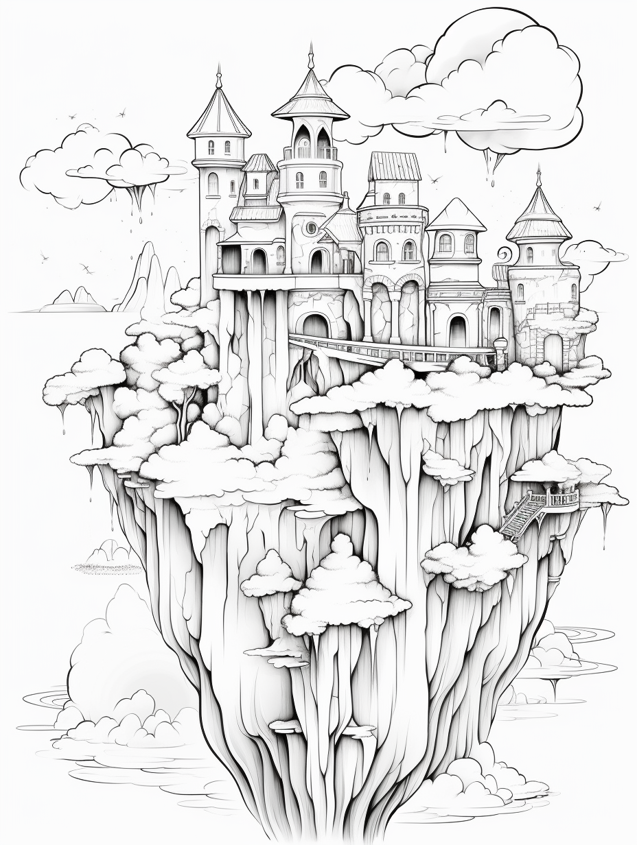 Floating Coloring Sheet Floating Island - Free Printable Coloring Page by Coloring-Collective ...