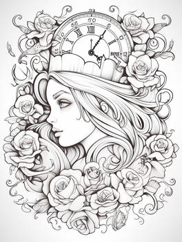 Rose Time - Free Printable Coloring Page