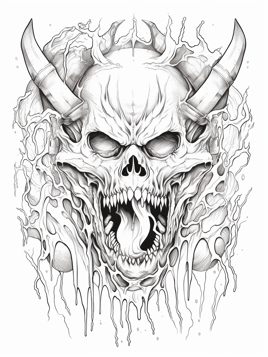Skull Demon - Free Printable Coloring Page by Coloring-Collective on ...