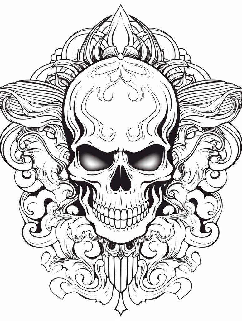Grinning Skull - Free Printable Coloring Page by Coloring-Collective on DeviantArt grinning-skull-free-printable-coloring-page-by-coloring-collective-on-deviantart