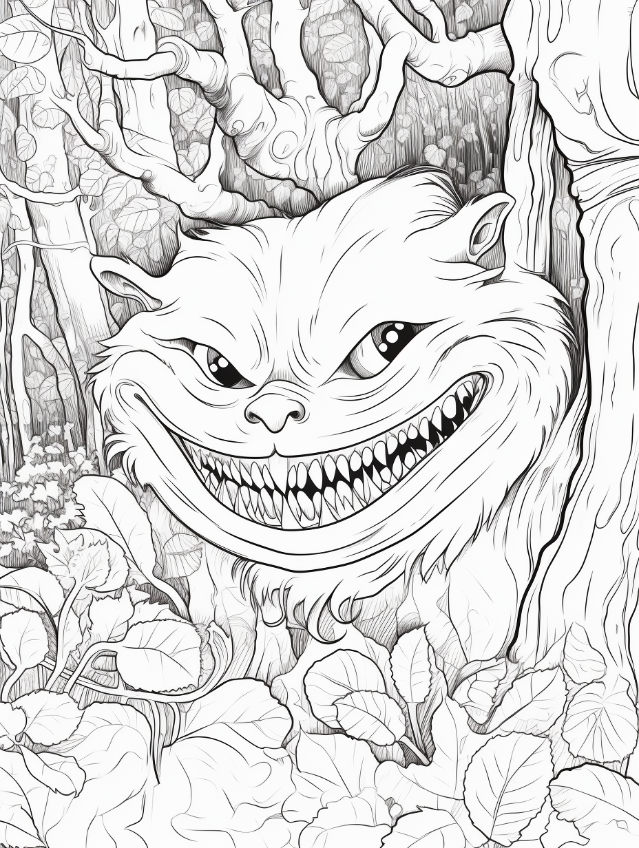 Cheshire Grin - Free Printable Coloring Page by Coloring-Collective on