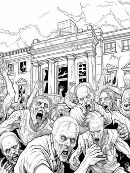 Zombie Swarm - Free Printable Coloring Page