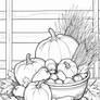 Corn and Pumpkins - Free Printable Coloring Page