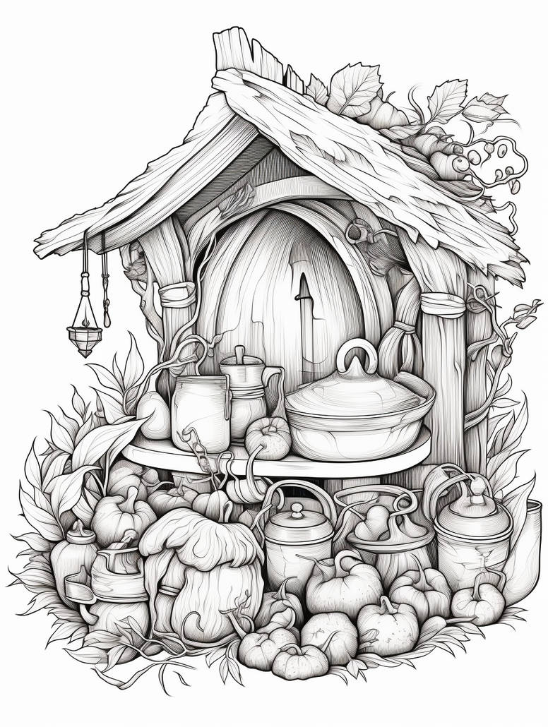 Printable Shack Mystical Shack - Free Printable Coloring Page by Coloring-Collective on ...