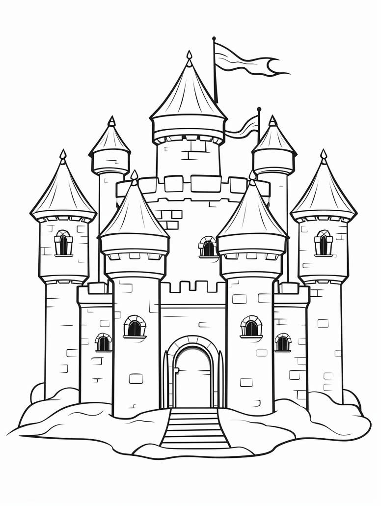 Castle Turrets Printable Coloring Castle Turrets Printable Coloring