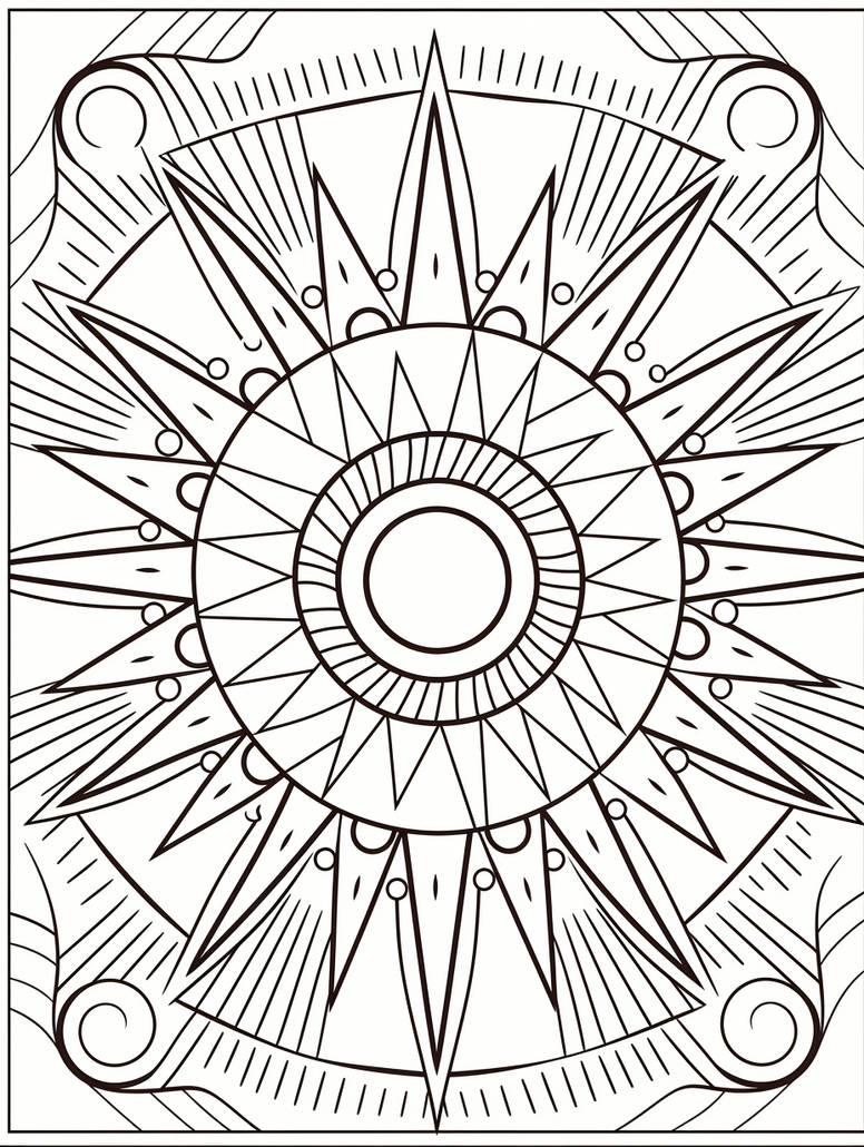 Star flower mandala coloring page - Coloringcrew.com