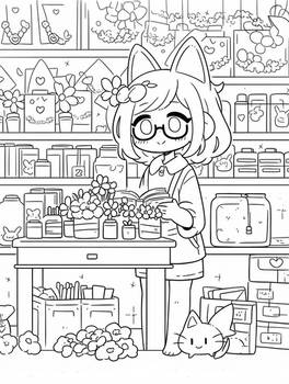 Working the Shop - Free Coloring Page
