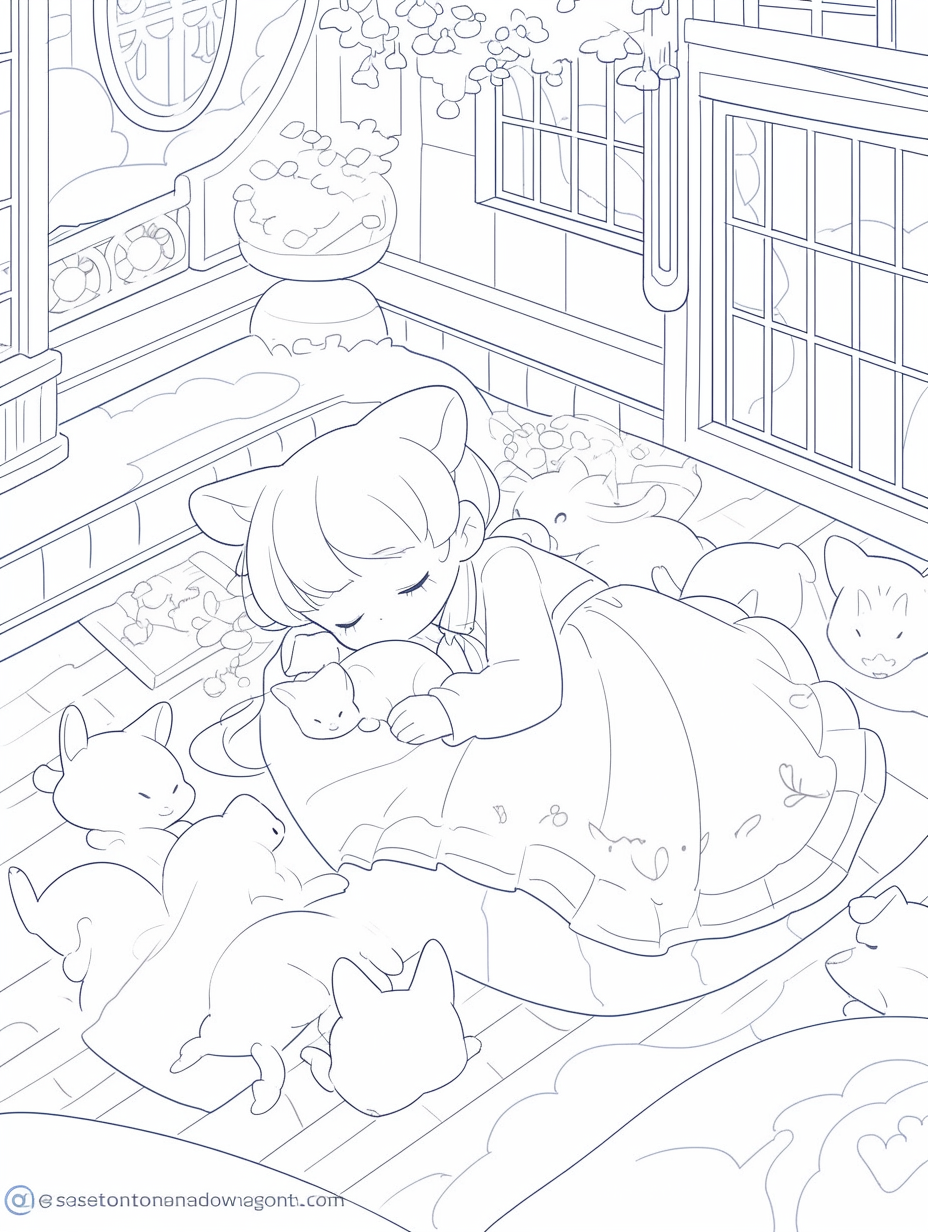 Kawaii Child and Bunny - Coloring page by jeffdoute on DeviantArt