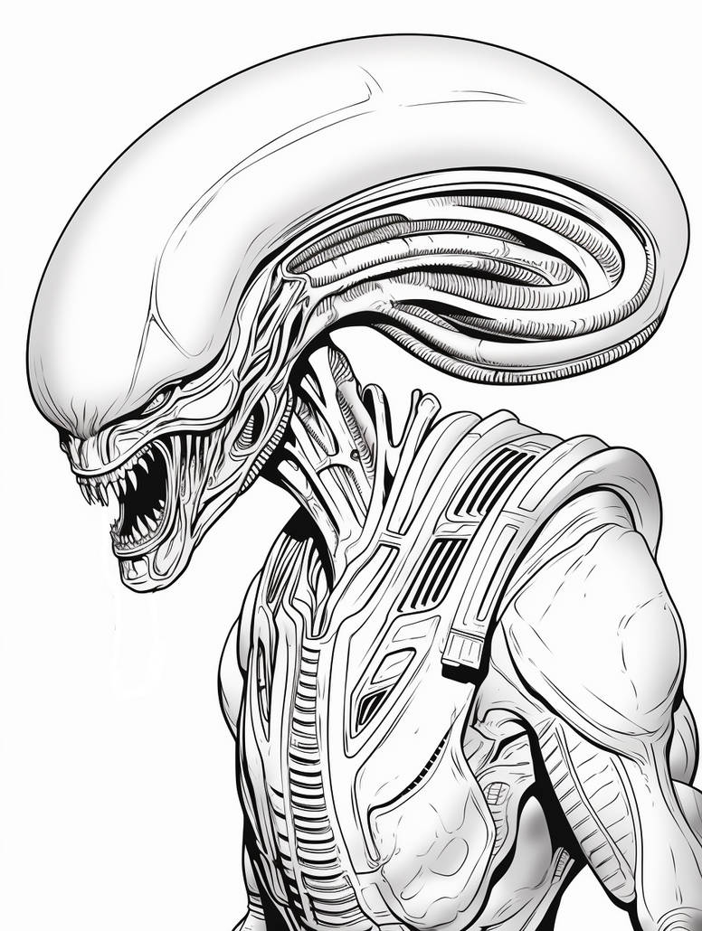 Xenomorph Free Coloring Page by ColoringCollective on DeviantArt