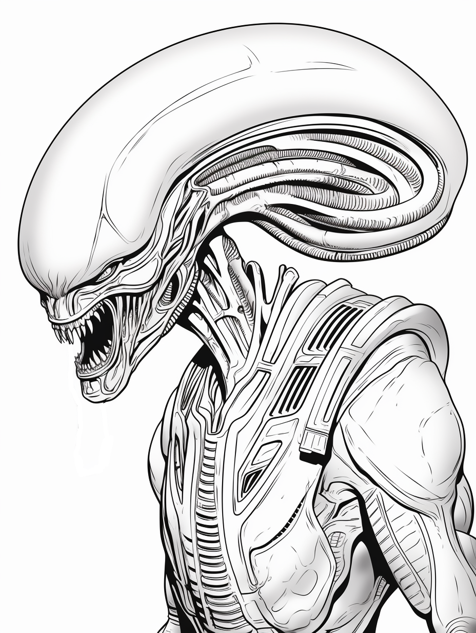 Xenomorph Free Coloring Page by ColoringCollective on DeviantArt