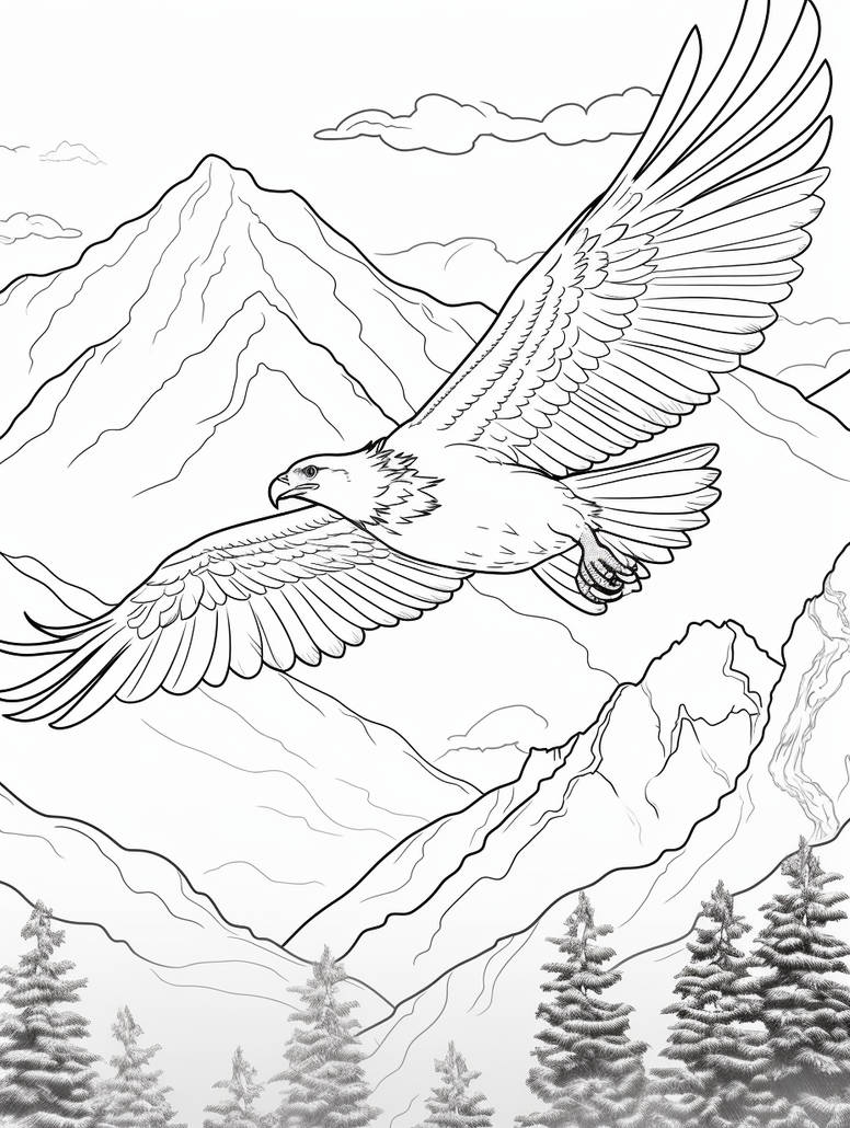 Soaring Eagle - Free Coloring Page by Coloring-Collective on DeviantArt