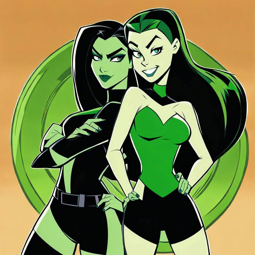 Shego and kim possible posing for a pin-up