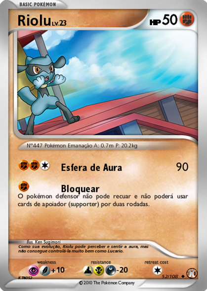 Gold Card Riolu Pokemon Riolu Card