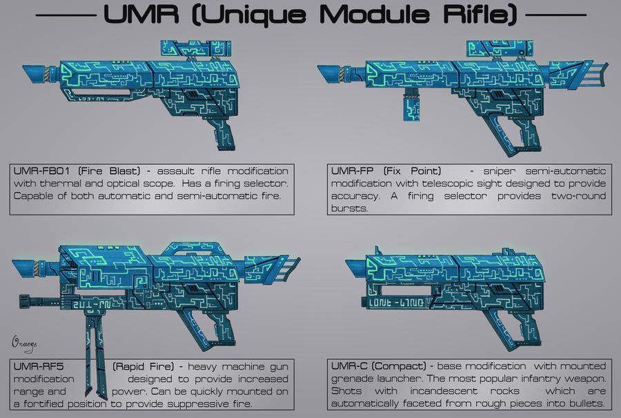 Runica: Unique Module Rifle most common models by PlumpOrange on DeviantArt