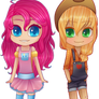 MLP:FIM chibi set [2/3] Pinkie Pie|Applejack